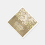 String lichten gouden glitter papier servetten (Hoek)