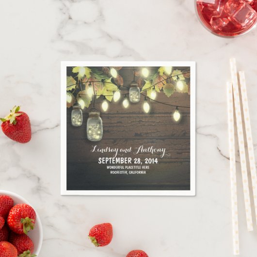 String lichten herfst mason potjes rustieke bruilo servetten (Insitu)