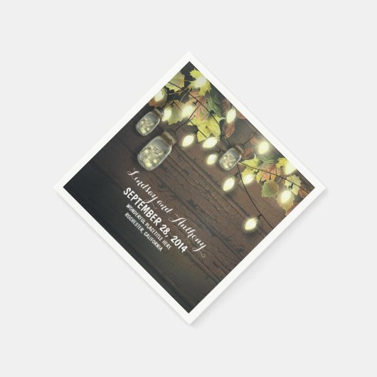 String lichten herfst mason potjes rustieke bruilo servetten (Hoek)