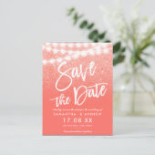 String lichten koraal glitter helder op te slaan d aankondigingskaart (Staand voorkant)