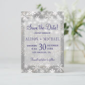 String lichten kristal sneeuwvlokken opslaan datum save the date (Staand voorkant)