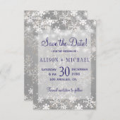 String lichten kristal sneeuwvlokken opslaan datum save the date (Voorkant / Achterkant)