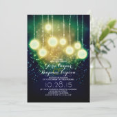 String Lichten & Lantaarns Outdoor bruiloft uitnod Kaart (Staand voorkant)