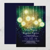 String Lichten & Lantaarns Outdoor bruiloft uitnod Kaart (Voorkant / Achterkant)