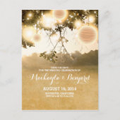 String lichten & lantaarns romantische save the da aankondigingskaart (Voorkant)