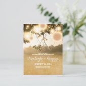 String lichten & lantaarns romantische save the da aankondigingskaart (Staand voorkant)