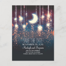 String Lichten Maan Sterren Romantisch Save The Da Aankondigingskaart