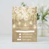 String lichten metselaar potten bruiloft RSVP kaar Kaartje (Staand voorkant)