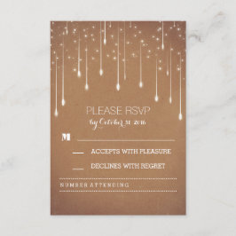 string lichten moderne bruiloft RSVP kaarten Kaartje