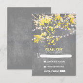 String lichten moderne rustieke bruiloft RSVP kaar Kaartje (Voorkant / Achterkant)