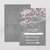 String lichten moderne rustieke bruiloft RSVP kaar Kaartje (Voorkant / Achterkant)