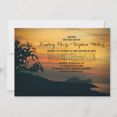 String Lichten Palmbomen Strand bruiloft uitnodigi Kaart (Voorkant)