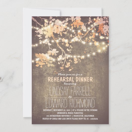 String lichten schattig en fancy repetitie diner kaart (Voorkant)