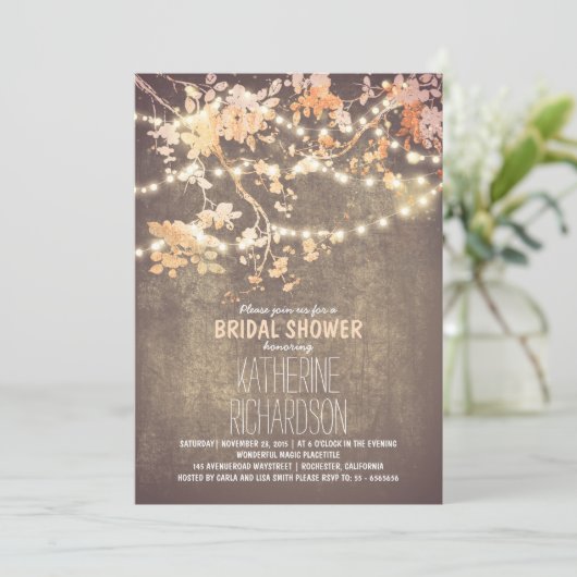 String lichten schattig en fancy vrijgezellenfeest kaart (Staand voorkant)