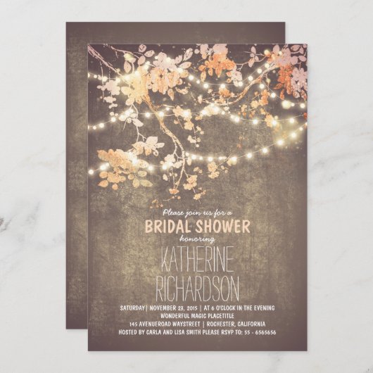 String lichten schattig en fancy vrijgezellenfeest kaart (Voorkant / Achterkant)