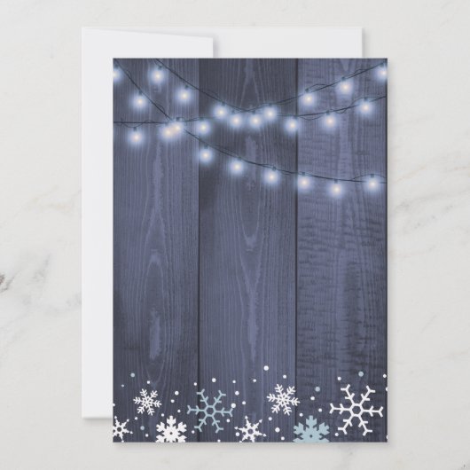 String lichten sneeuwvlokken schuur hout jongen ba kaart (Achterkant)