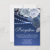 String lichten sterren Blauw Elegante bruiloft rec Kaart (Voorkant)