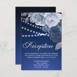 String lichten sterren Blauw Elegante bruiloft rec Kaart