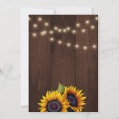 String lichten zonnebloemen rustieke Thanksgiving  Kaart (Achterkant)