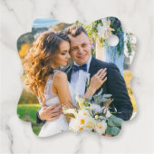 String light Blue Wedding Photo Bedankjes Labels (Achterkant)