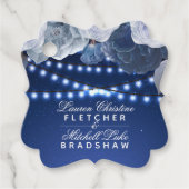 String light Blue Wedding Photo Bedankjes Labels (Voorkant)