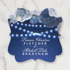 String light Blue Wedding Photo Bedankjes Labels