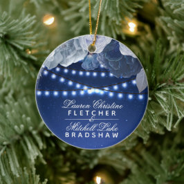 String light Blue Wedding Photo Keramisch Ornament