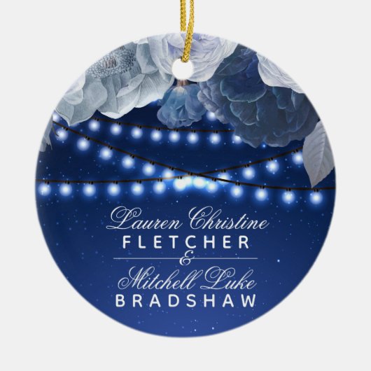 String light Blue Wedding Photo Keramisch Ornament (Voorkant)