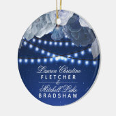 String light Blue Wedding Photo Keramisch Ornament (Links)
