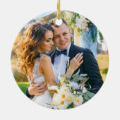 String light Blue Wedding Photo Keramisch Ornament (Achterkant)