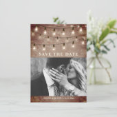 String Light Industrial Rustic Brick Wedding Save The Date (Staand voorkant)