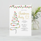 String Light Kerstfeest Uitnodigen Kaart (Staand voorkant)