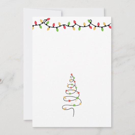 String Light Kerstfeest Uitnodigen Kaart (Achterkant)