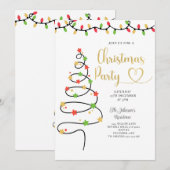 String Light Kerstfeest Uitnodigen Kaart (Voorkant / Achterkant)