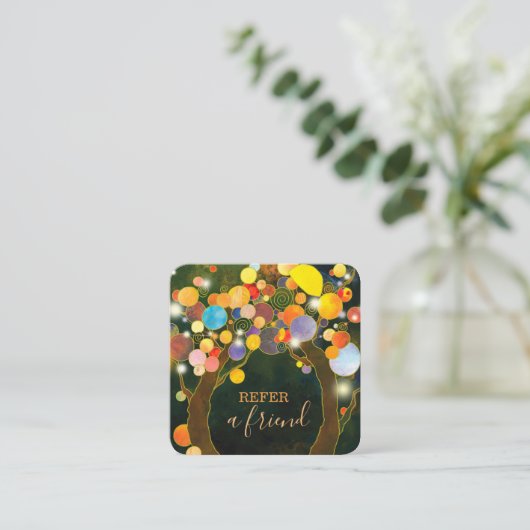 String Light Love Trees Business Aanbevelingskaartje (Staand voorkant)