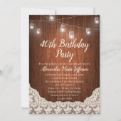  String Light Mason Jar 40e verjaardagsfeestje Kaart (Voorkant)