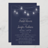 String Light Mason Jar Blue Vrijgezellenfeest Kaart (Voorkant / Achterkant)