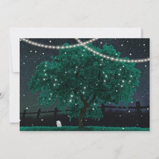 String Light Mason Jar Firefly Wedding Invitations Kaart (Achterkant)