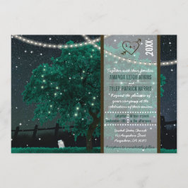 String Light Mason Jar Firefly Wedding Invitations Kaart