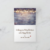 String Light Rustic Wood Foto Feestdagen Kaart (Binnen)