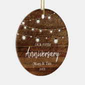 String light Rustic Wood Jubileum Ornament Gift (Rechts)