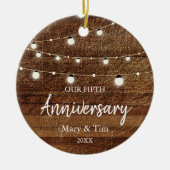 String light Rustic Wood Jubileum Ornament Gift (Voorkant)