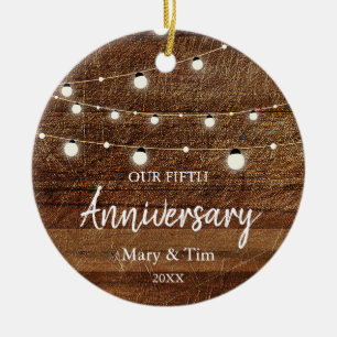 String light Rustic Wood Jubileum Ornament Gift