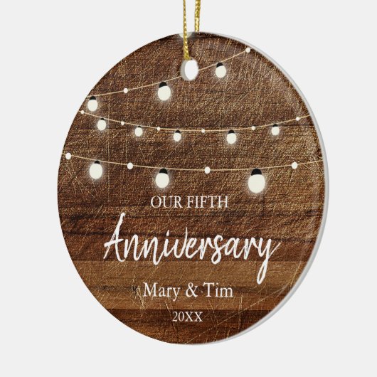 String light Rustic Wood Jubileum Ornament Gift (Links)