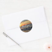 String Light Sunset Beach Weddenschap Ronde Sticker (Envelop)