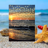 String Light Sunset Beach Weddenschap Save The Date