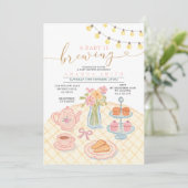 String Light Tea Party baby wordt gebrouwen Kaart (Staand voorkant)