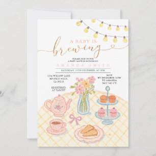 String Light Tea Party baby wordt gebrouwen Kaart
