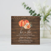 String Light Wood Pumpkin Gender Reopenbaart Kaart (Staand voorkant)