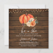 String Light Wood Pumpkin Gender Reopenbaart Kaart (Voorkant)